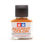 PANEL LINE ACCENT COLOR DELINEAMENTO LARANJA MARROM COM PINCEL APLICADOR 40ML PARA REALÇAR LINHAS DE PAINÉIS TAMIYA TAM 87209